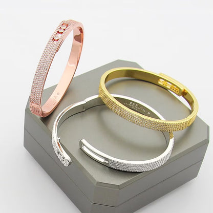 [Glimmer]Move Noa Full Pavé Diamond Bangle Bracelet