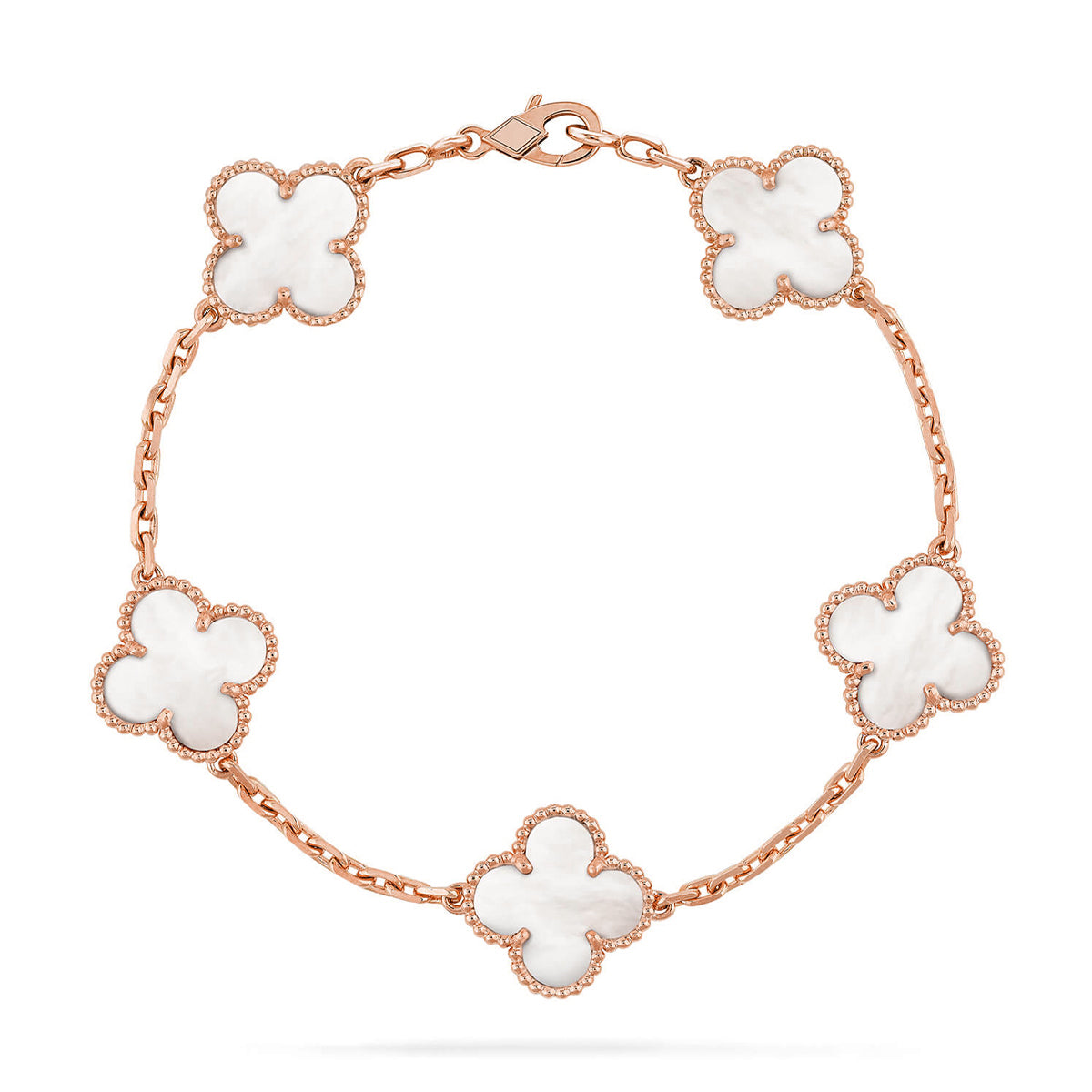 [Glimmer]CLOVER WHITE PEARL MOP 5 MOTIF BRACELET COLLECTION