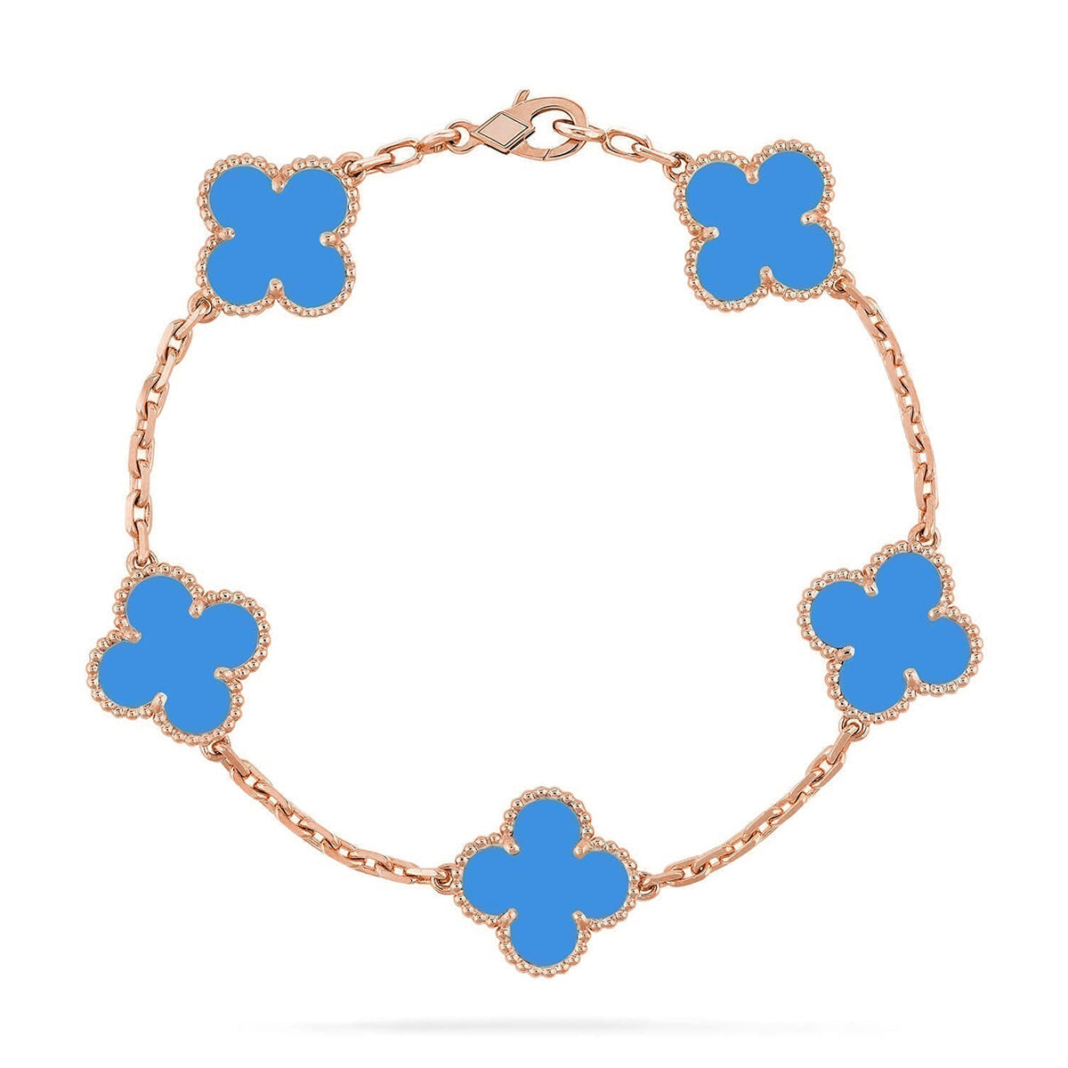 [Glimmer] CLOVER 5 MOTIF BLUE AGATE BRACELET COLLECTION