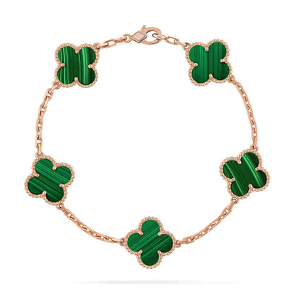 [Glimmer] CLOVER 5 MOTIF MALACHITE BRACELET COLLECTION