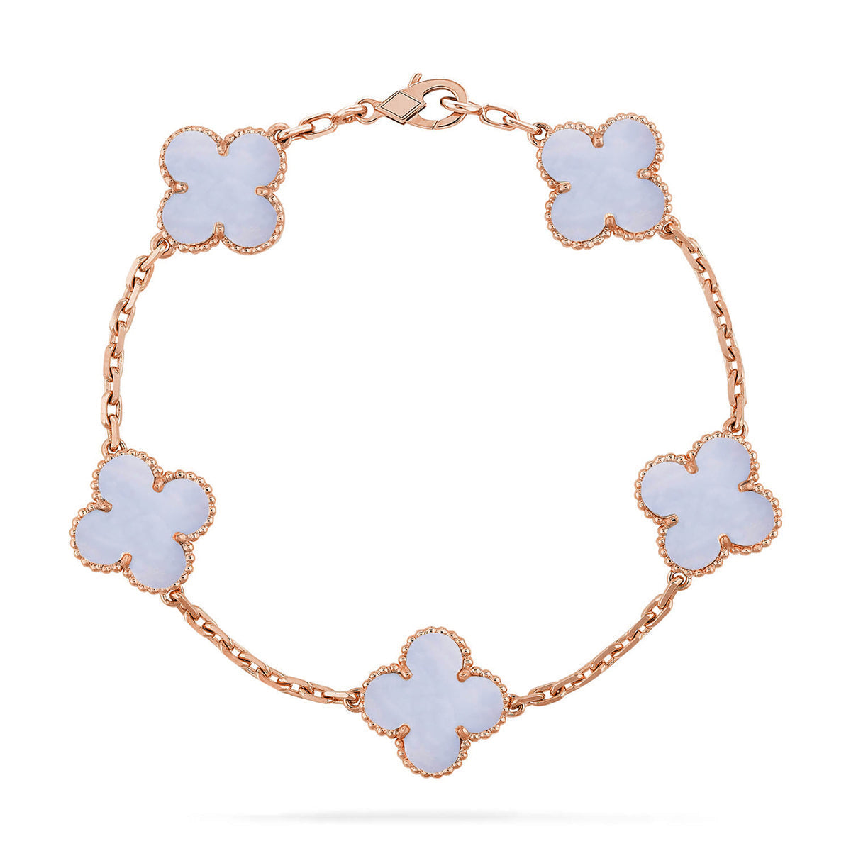 [Glimmer] CLOVER 5 MOTIF PURPLE CHALCEDONY BRACELET COLLECTION