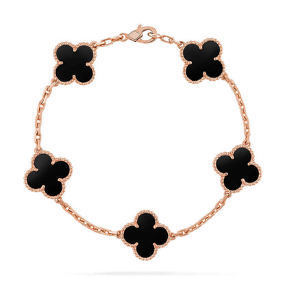 [Glimmer] CLOVER 5 MOTIF ONYXS BRACELET COLLECTION