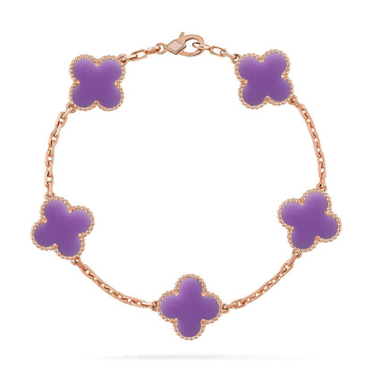 [Glimmer]CLOVER 5 MOTIF LIGHT PURPLE BRACELET COLLECTION