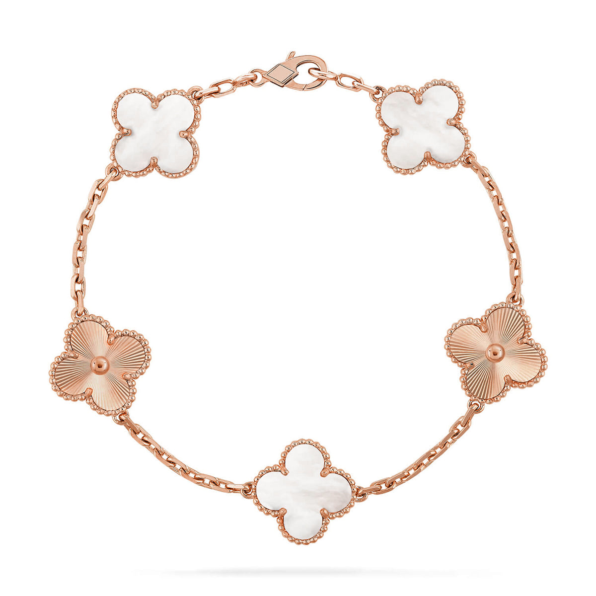 [Glimmer]CLOVER WHITE PEARL MOP 5 MOTIF BRACELET COLLECTION