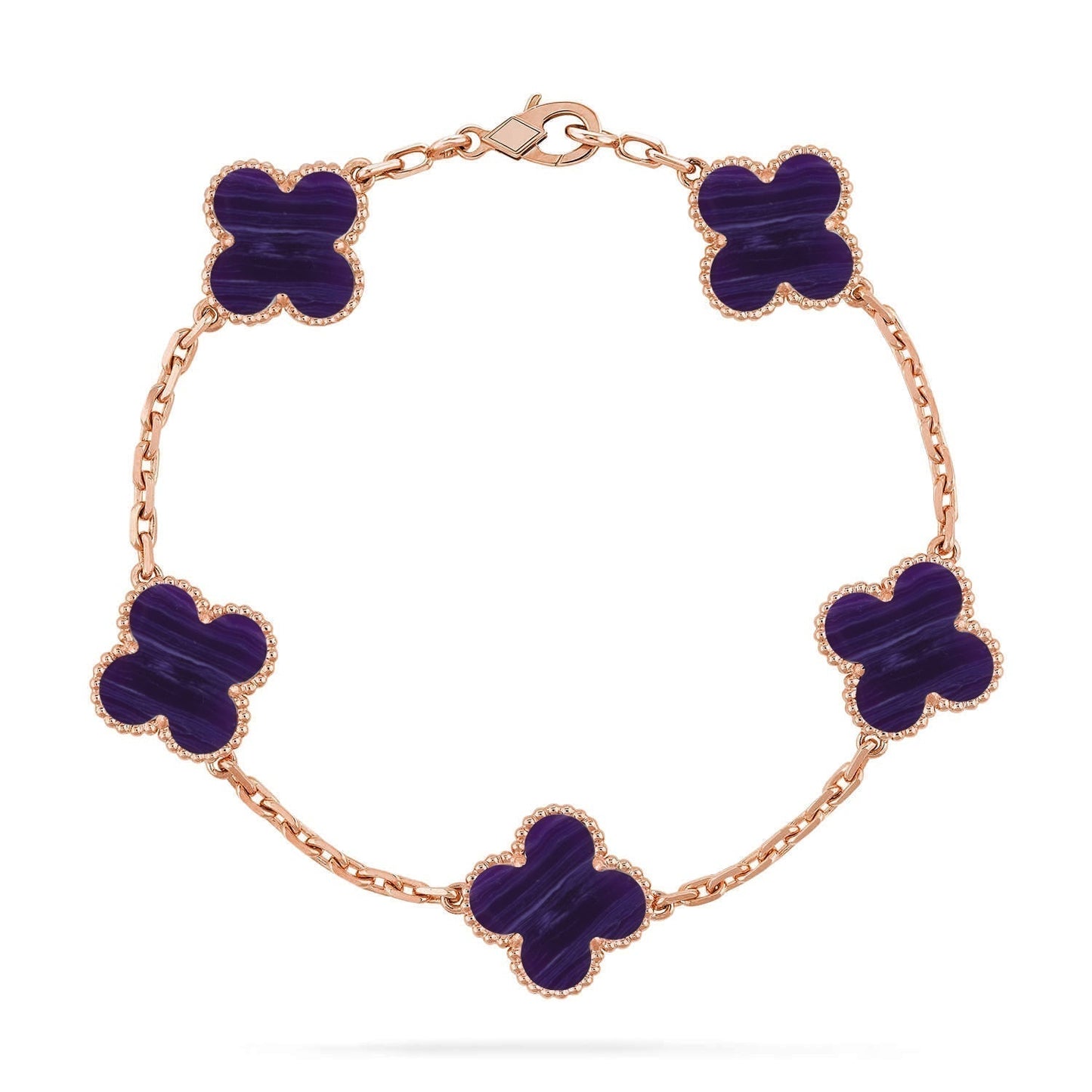 [Glimmer]CLOVER 5 MOTIF PURPLE STRIPES BRACELET COLLECTION
