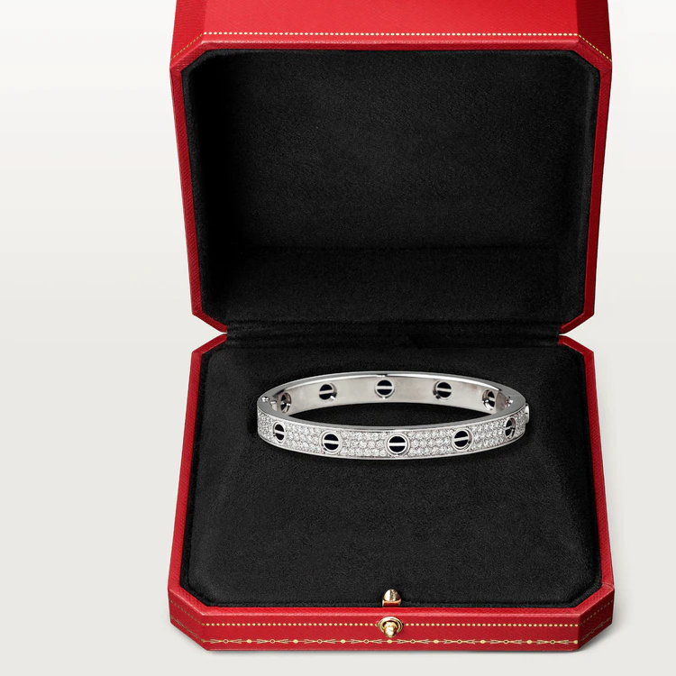 [Glimmer]LOVE BRACELET 6.1MM DIAMOND-PAVED CERAMIC