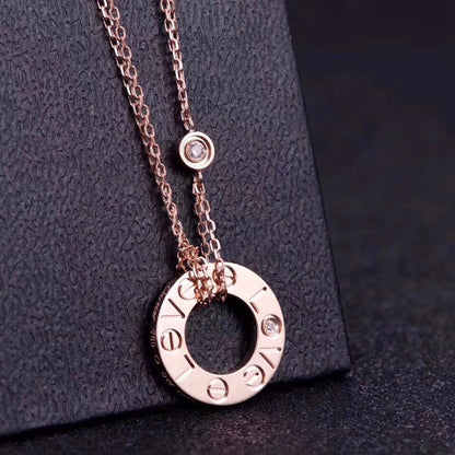 [Glimmer]LOVE NECKLACE 16MM 2 DIAMONDS