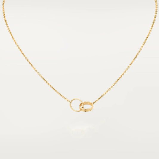 [Glimmer]LOVE NECKLACE DOUBLE RING GOLD