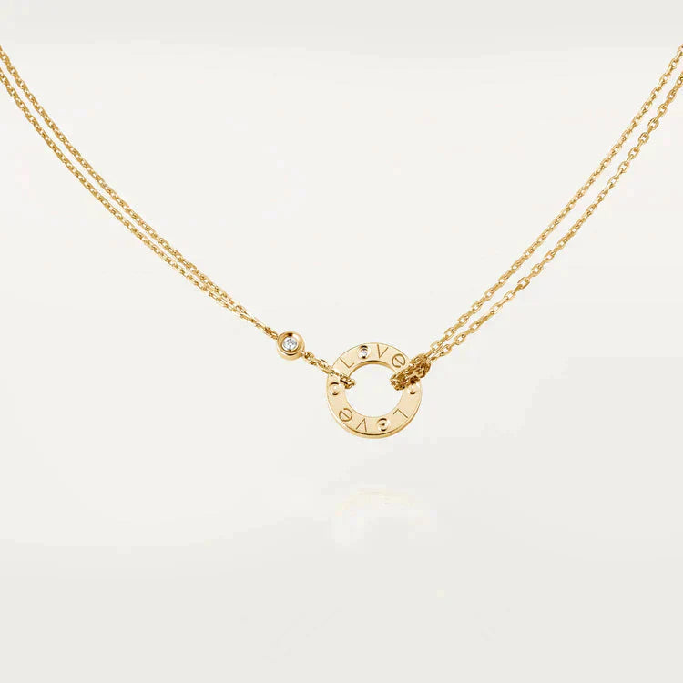 [Glimmer]LOVE NECKLACE 16MM 2 DIAMONDS