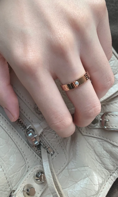 [Glimmer]LOVE RING 4MM 1 DIAMOND