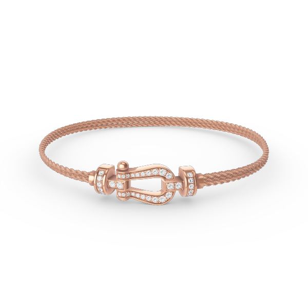 [Glimmer]FORCE SMALL HORSESHOE  DIAMOND CHAIN ROPE BRACELET