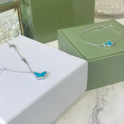 [Glimmer]BUTTERFLY TURQUOISE BUTTERFLY BRACELET SILVER
