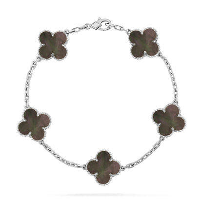 [Glimmer] CLOVER 5 MOTIF GRAY MOP BRACELET COLLECTION