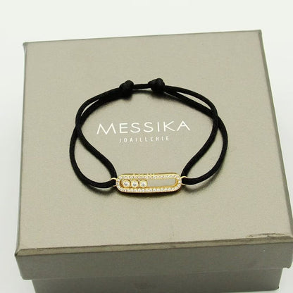 [Glimmer]Messika Care(s) pink cord pavé bracelet