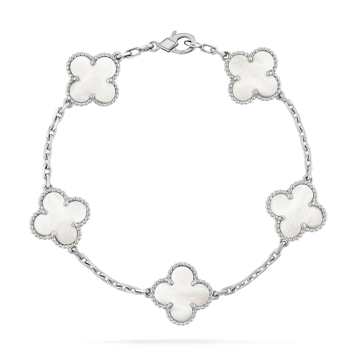 [Glimmer]CLOVER WHITE PEARL MOP 5 MOTIF BRACELET COLLECTION