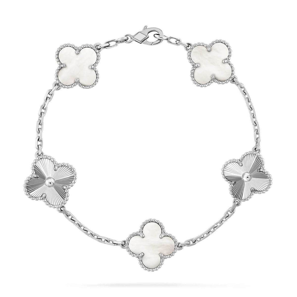 [Glimmer]CLOVER WHITE PEARL MOP 5 MOTIF BRACELET COLLECTION