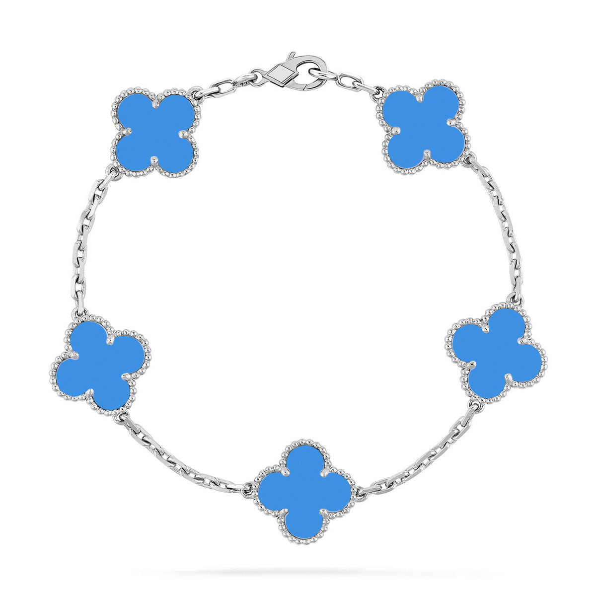 [Glimmer] CLOVER 5 MOTIF BLUE AGATE BRACELET COLLECTION