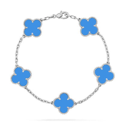 [Glimmer] CLOVER 5 MOTIF BLUE AGATE BRACELET COLLECTION