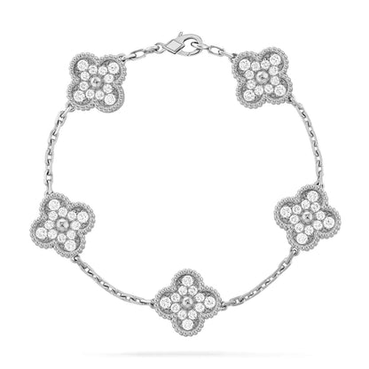[Glimmer] CLOVER 5 MOTIF FULL DIAMOND BRACELET COLLECTION