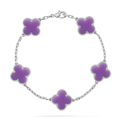[Glimmer]CLOVER 5 MOTIF LIGHT PURPLE BRACELET COLLECTION