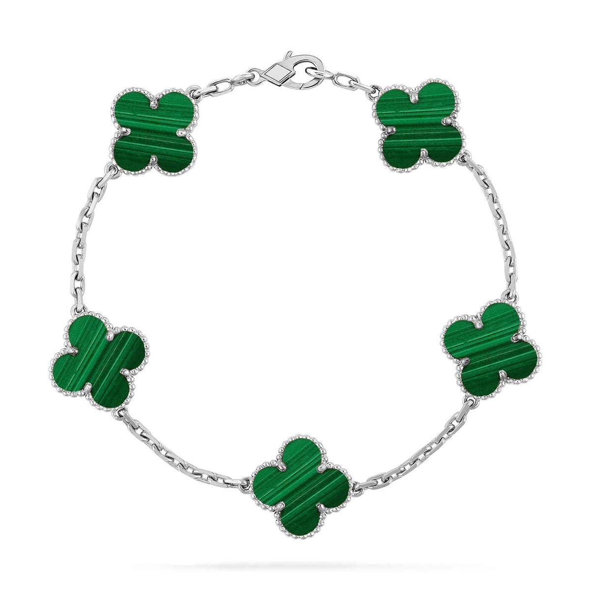 [Glimmer] CLOVER 5 MOTIF MALACHITE BRACELET COLLECTION