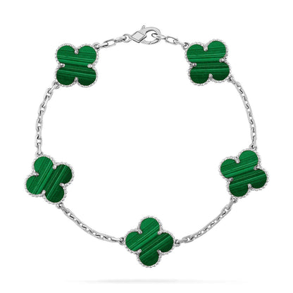[Glimmer] CLOVER 5 MOTIF MALACHITE BRACELET COLLECTION
