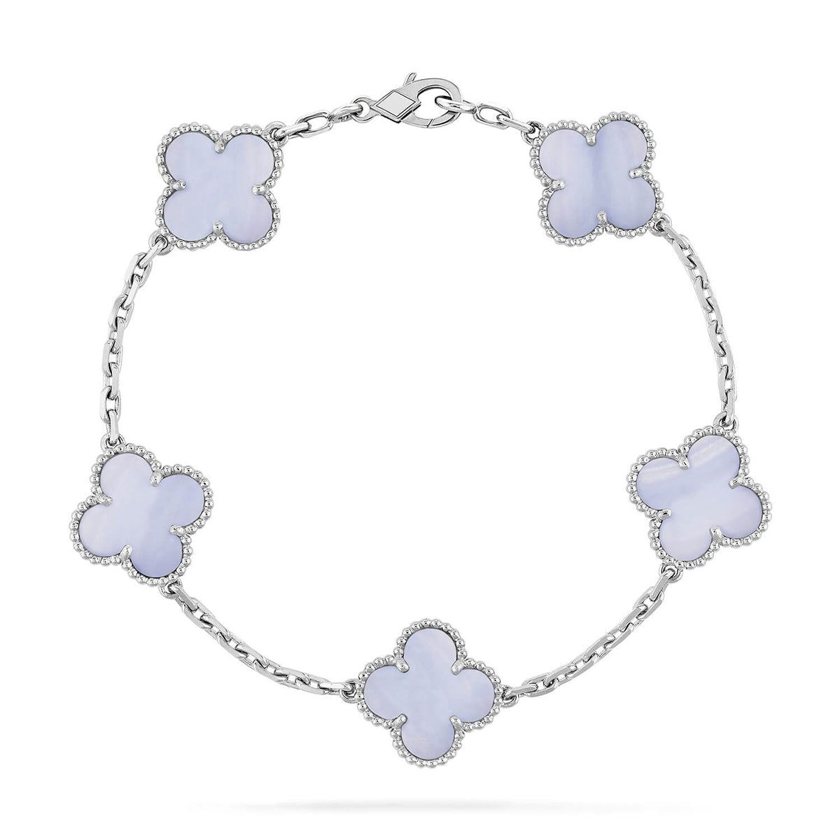 [Glimmer] CLOVER 5 MOTIF PURPLE CHALCEDONY BRACELET COLLECTION