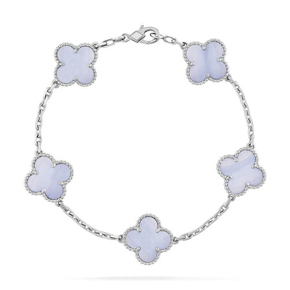 [Glimmer] CLOVER 5 MOTIF PURPLE CHALCEDONY BRACELET COLLECTION