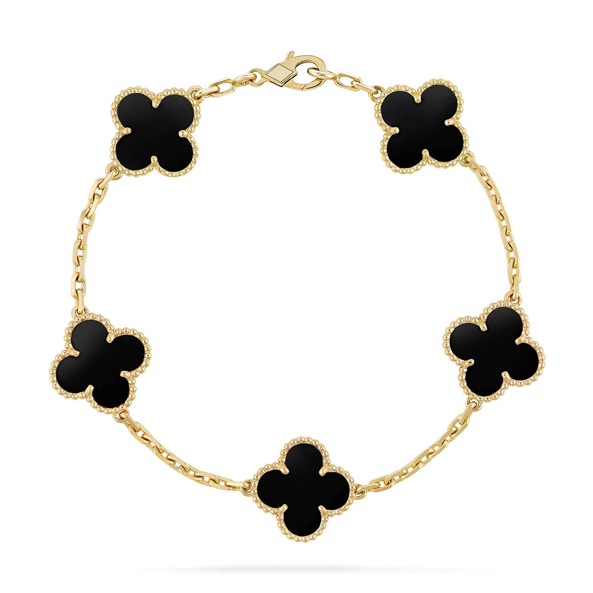 [Glimmer] CLOVER 5 MOTIF ONYXS BRACELET COLLECTION