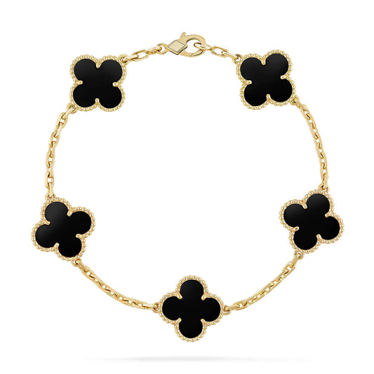 [Glimmer] CLOVER 5 MOTIF ONYXS BRACELET COLLECTION