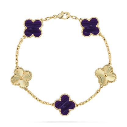 [Glimmer]CLOVER 5 MOTIF PURPLE STRIPES BRACELET COLLECTION