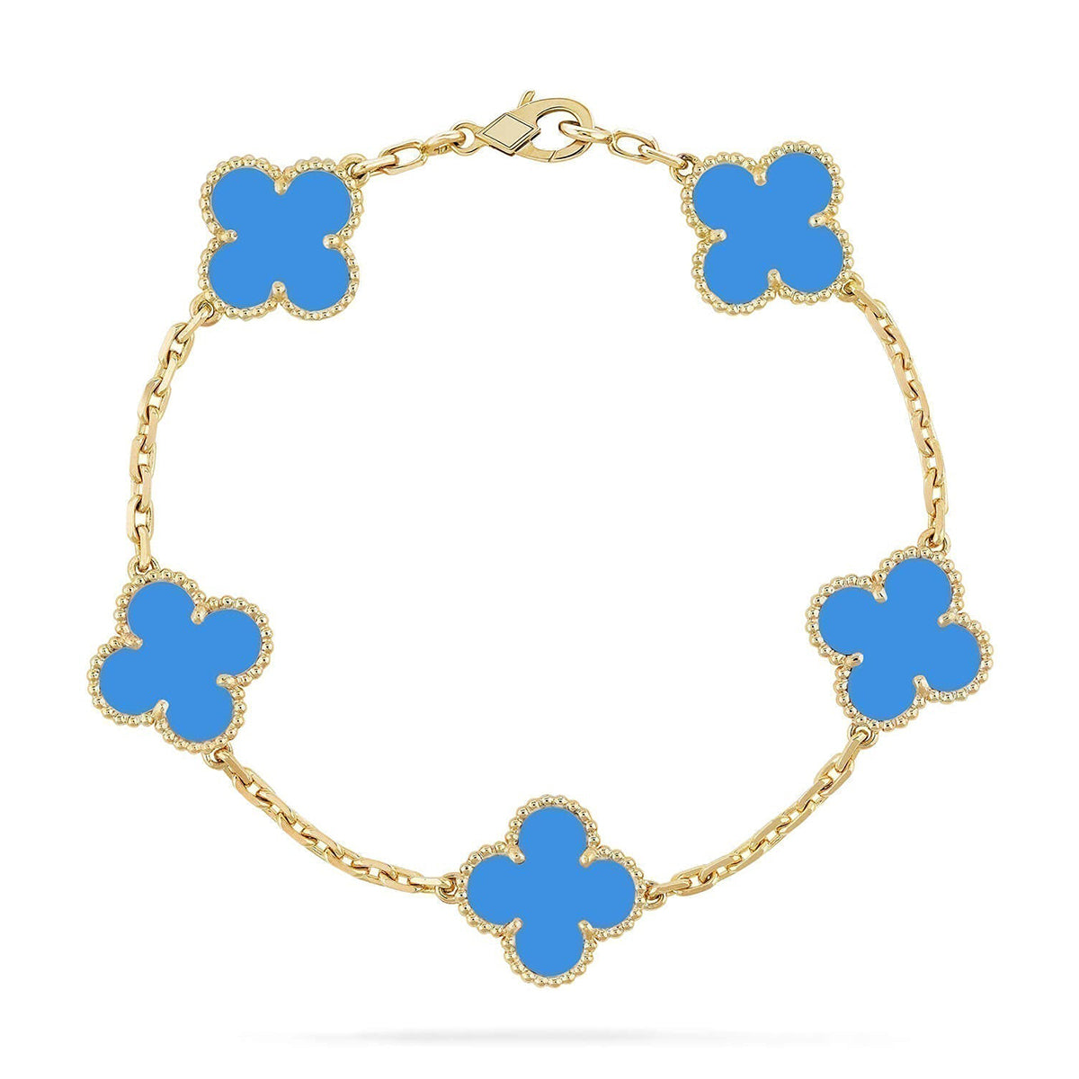 [Glimmer] CLOVER 5 MOTIF BLUE AGATE BRACELET COLLECTION
