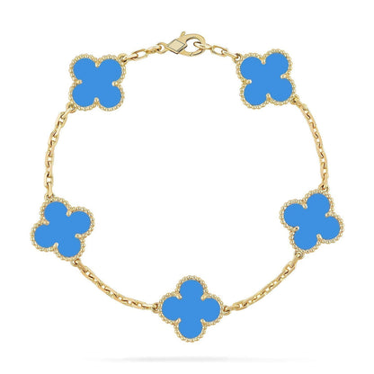 [Glimmer] CLOVER 5 MOTIF BLUE AGATE BRACELET COLLECTION