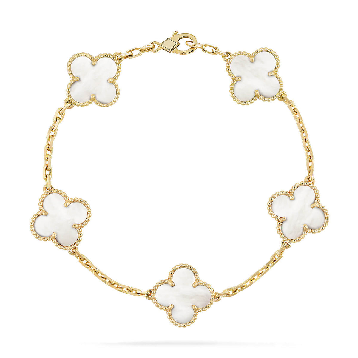 [Glimmer]CLOVER WHITE PEARL MOP 5 MOTIF BRACELET COLLECTION
