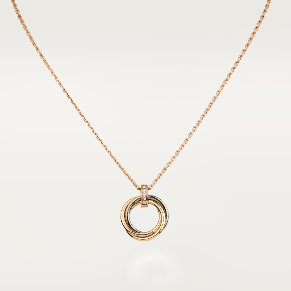 [Glimmer]TRINITY NECKLACE GOLD  DIAMONDS