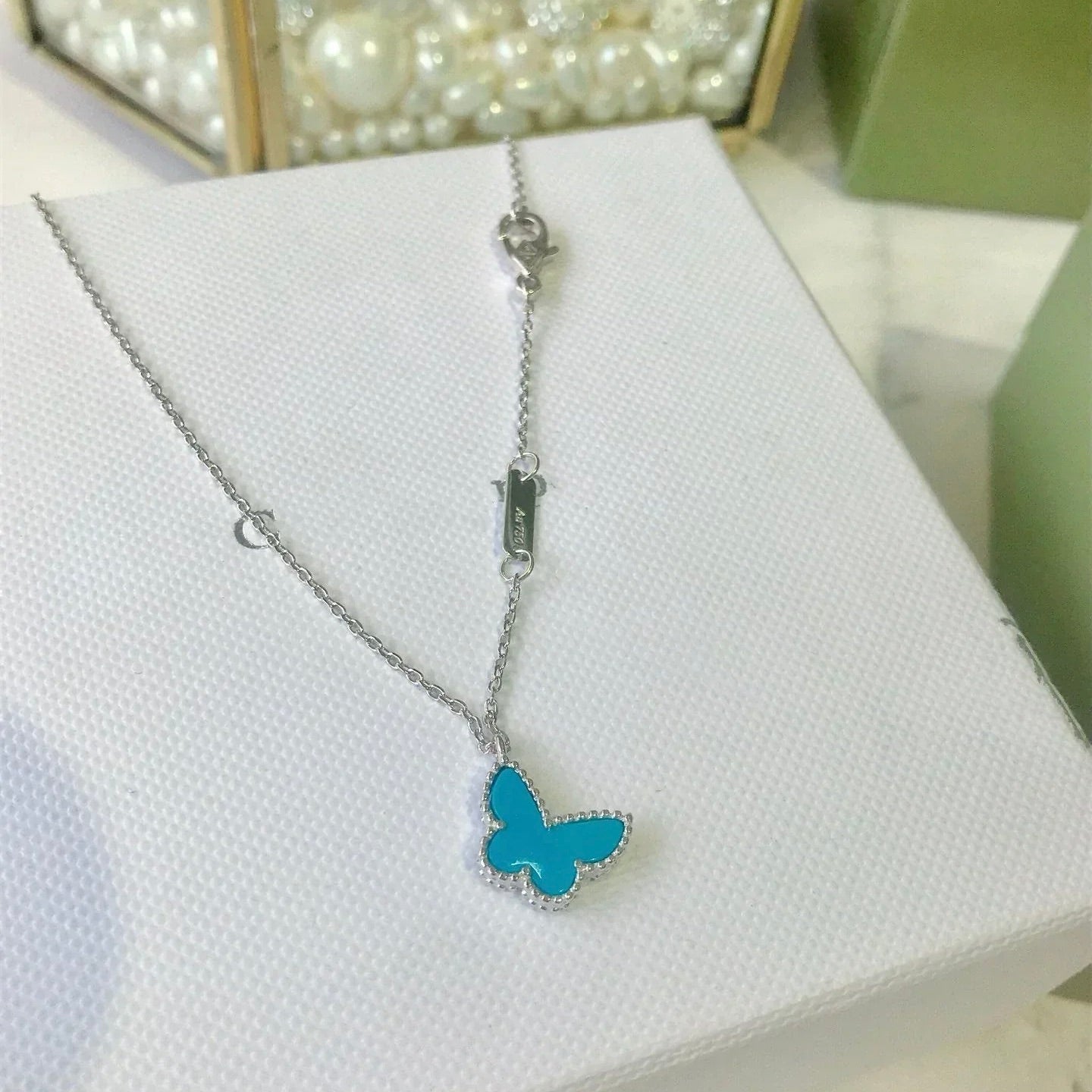 [Glimmer]BUTTERFLY TURQUOISE BUTTERFLY BRACELET SILVER