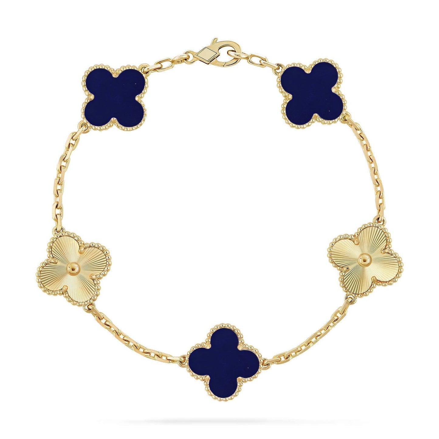 [Glimmer]CLOVER 5 MOTIF LAPIS LAZULI BRACELET COLLECTION