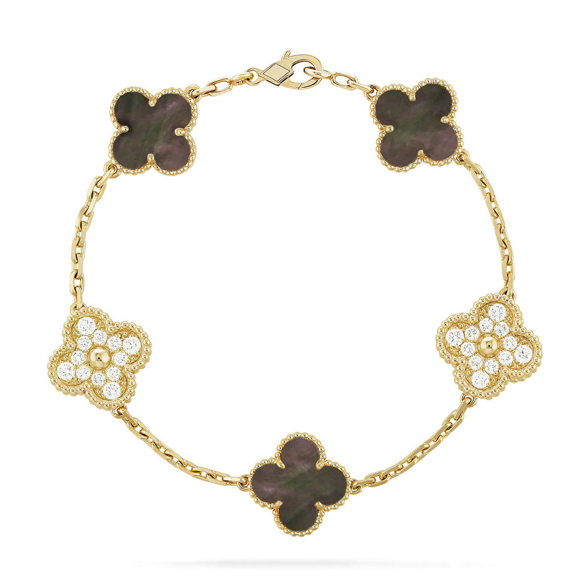 [Glimmer] CLOVER 5 MOTIF GRAY MOP BRACELET COLLECTION