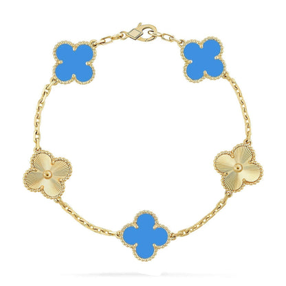 [Glimmer] CLOVER 5 MOTIF BLUE AGATE BRACELET COLLECTION