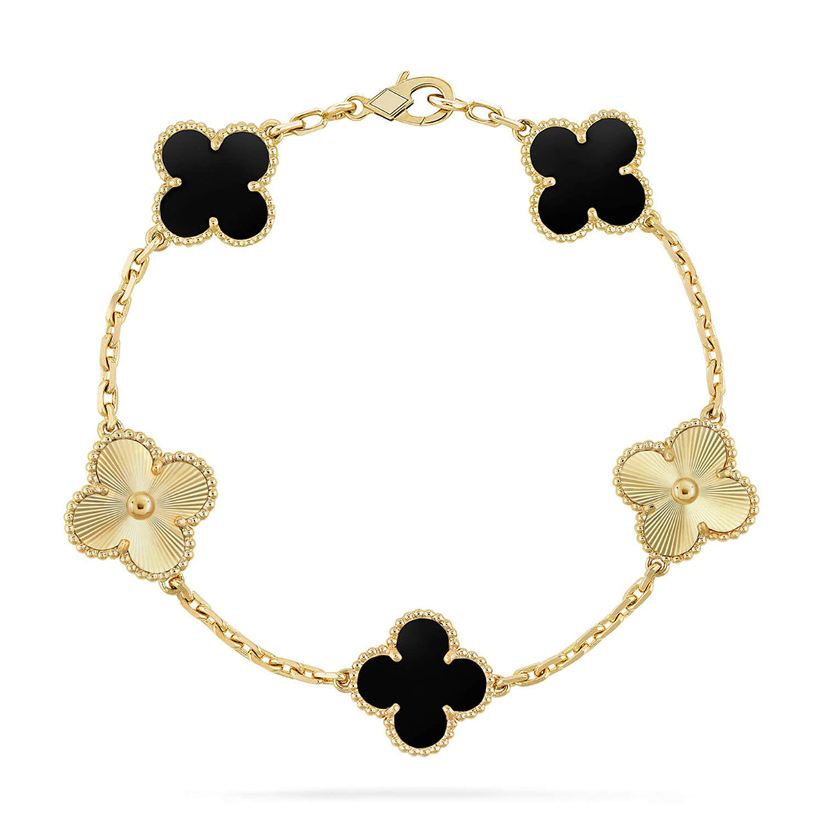 [Glimmer] CLOVER 5 MOTIF ONYXS BRACELET COLLECTION