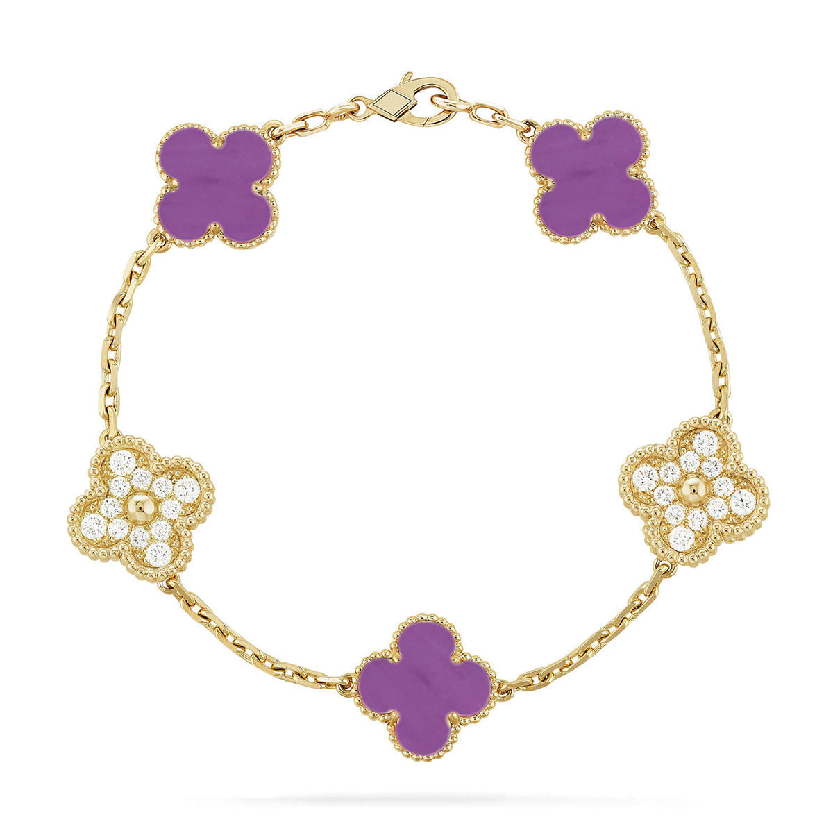 [Glimmer] CLOVER 5 MOTIF VIOLET BRACELET COLLECTION