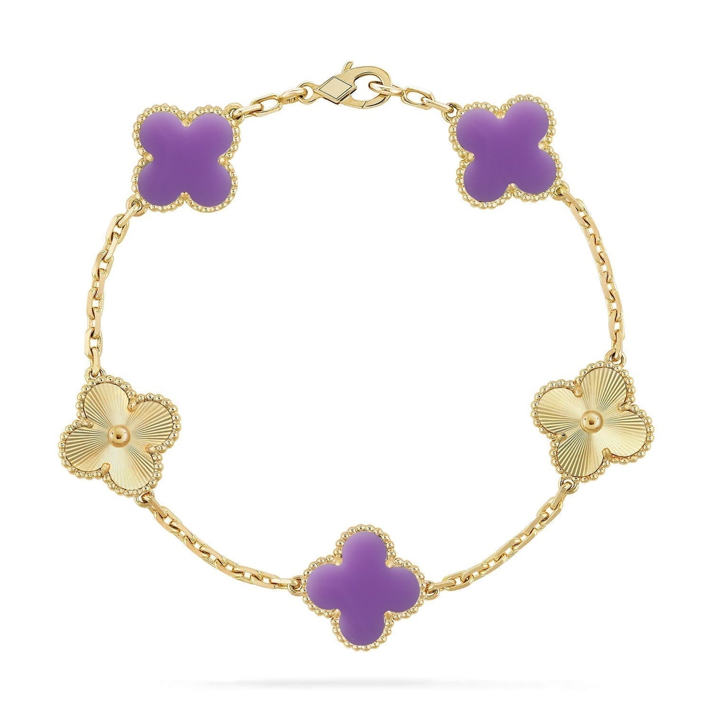 [Glimmer]CLOVER 5 MOTIF LIGHT PURPLE BRACELET COLLECTION