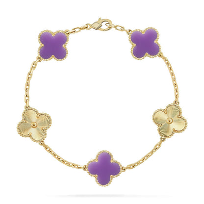 [Glimmer]CLOVER 5 MOTIF LIGHT PURPLE BRACELET COLLECTION