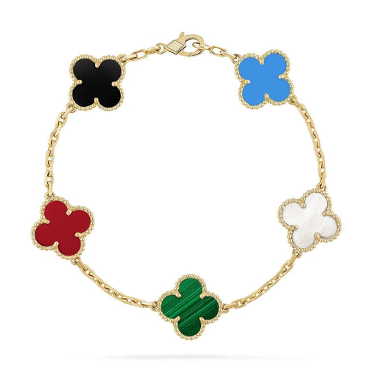 [Glimmer]CLOVER 5 MOTIFS MULTICOLOR BRACELET