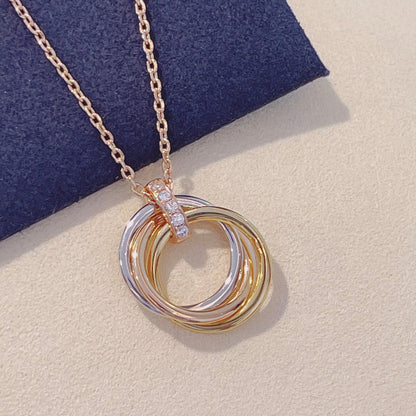 [Glimmer]TRINITY NECKLACE GOLD  DIAMONDS