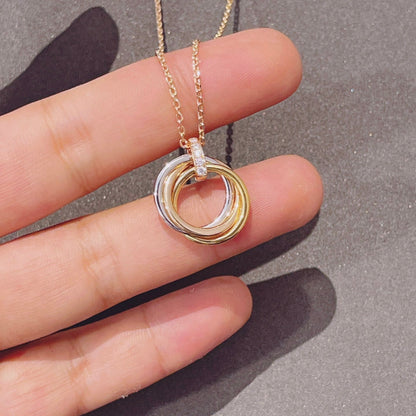 [Glimmer]TRINITY NECKLACE GOLD  DIAMONDS
