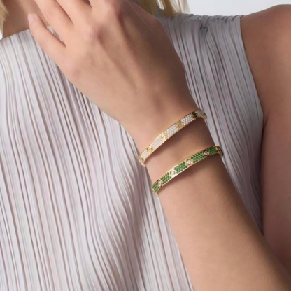 [Glimmer]2026 PAVE GEMSTONE LOVE BRACELET 6.1MM 10 DIAMONDS