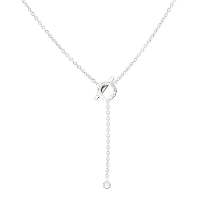 [Glimmer]FINESSE SILVER DIAMOND NECKLACE