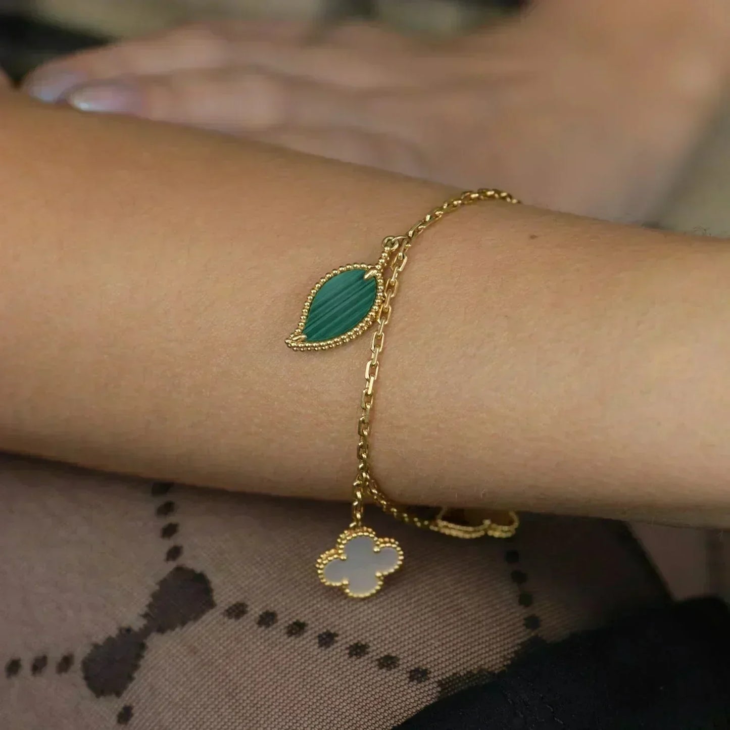 [Glimmer]LUCKY SPRING 5 MOTIF GOLD BRACELET