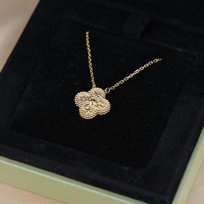 [Glimmer]CLOVER 15MM  BRONZING NECKLACE
